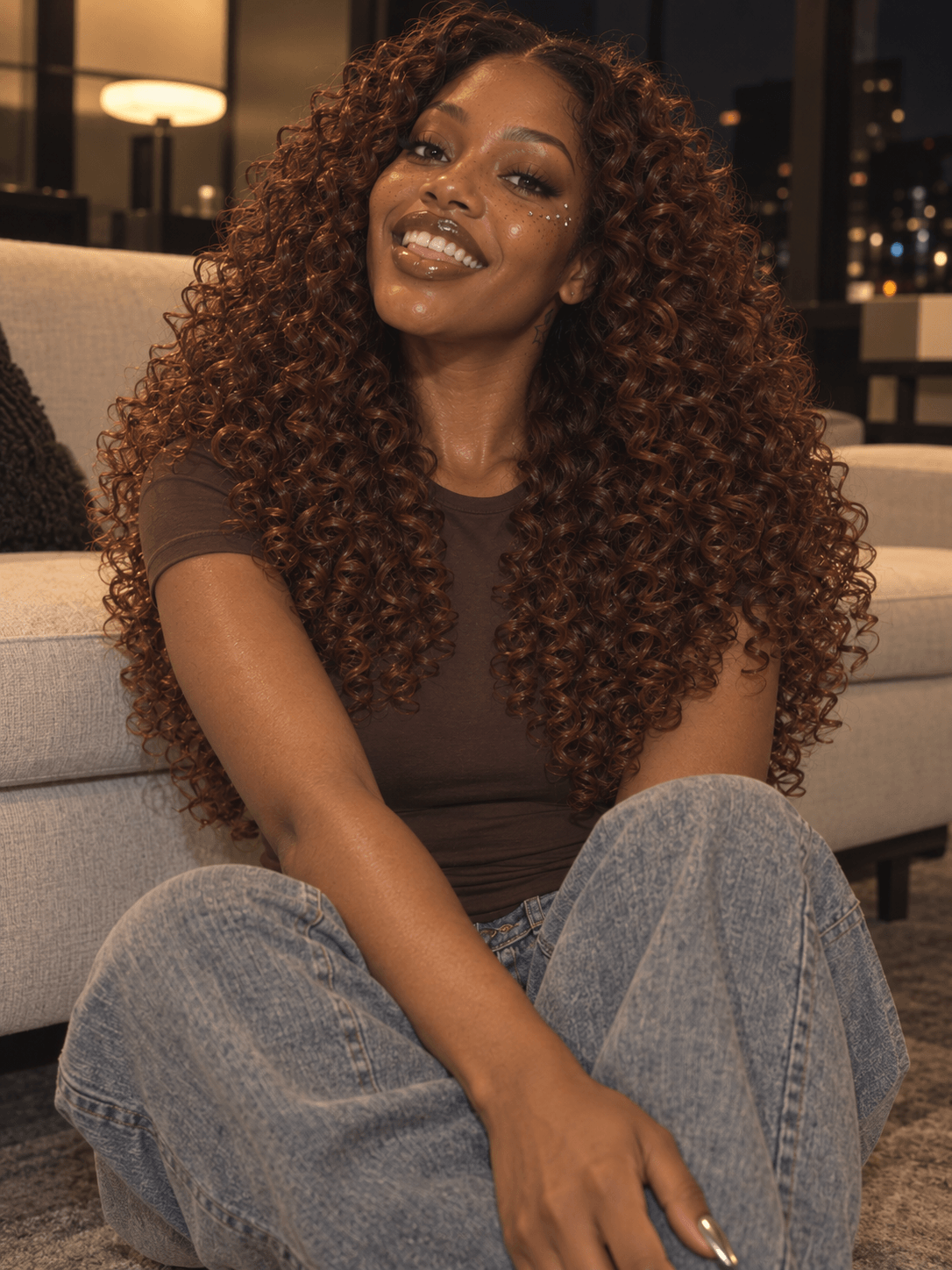 Deep Curly Brown 4 Bundles Deals Raw Human Hair Weave