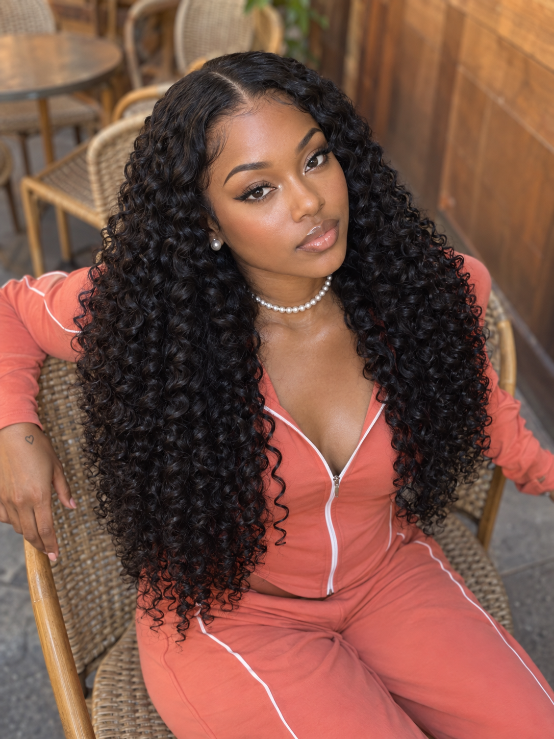 Deep wave raw human hair weft