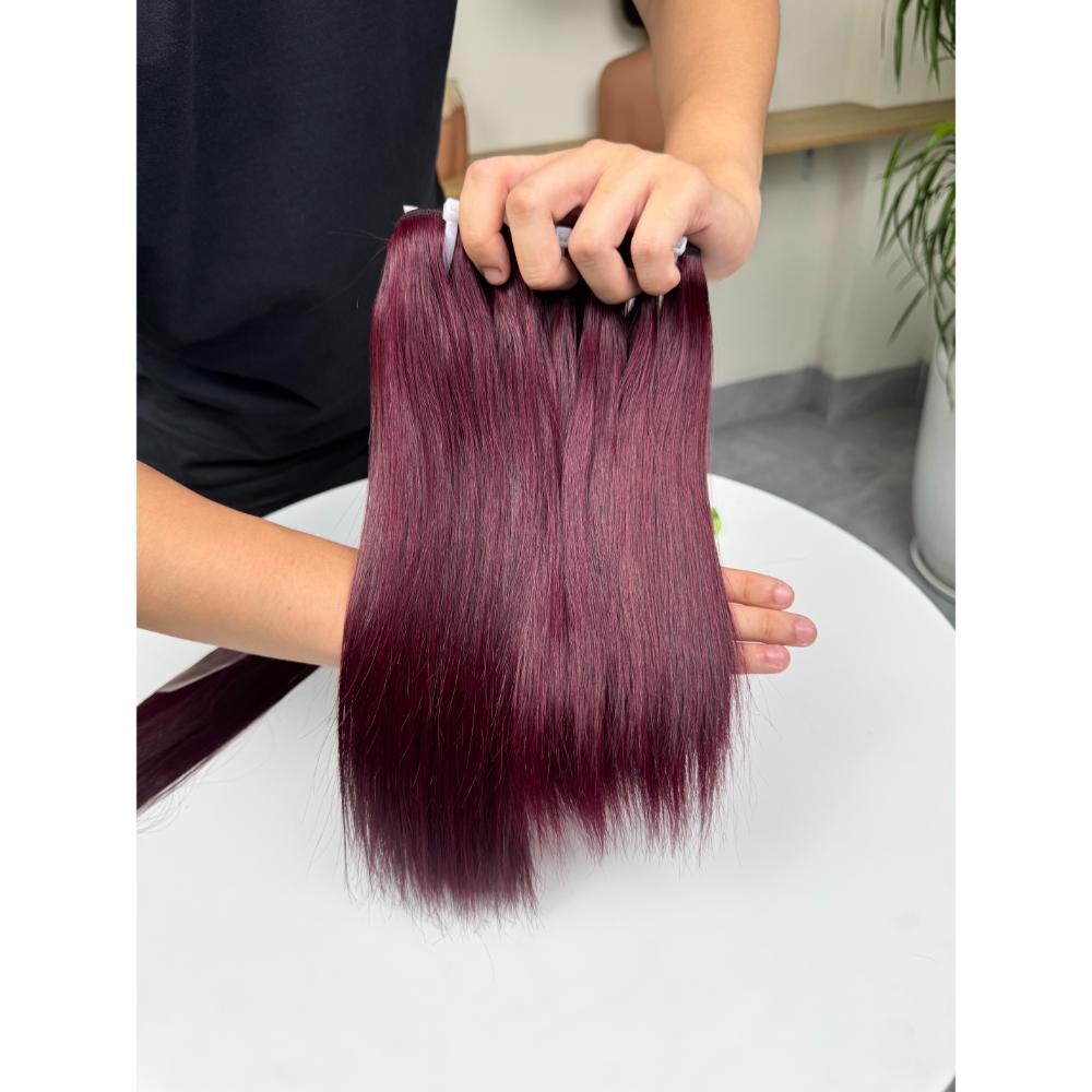 Burgundy Wine Red Straight Human Hair Bundles Premium Grade