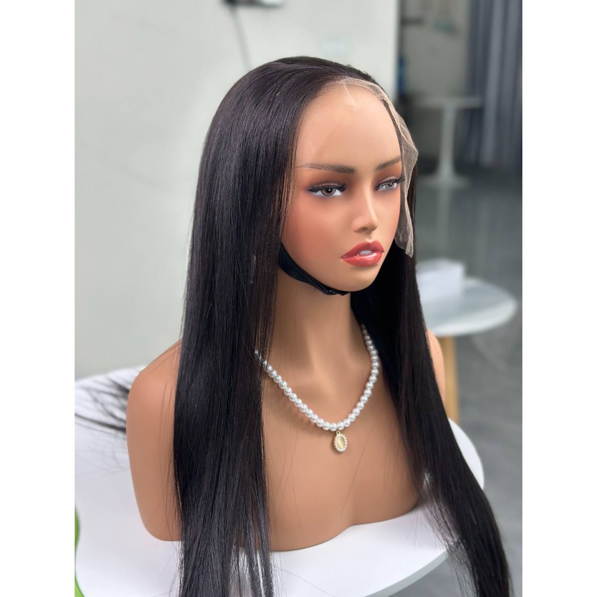 Natural Black Bone Straight Lace Front Wig 13×4 Double Drawn Vietnamese Virgin Human Hair HD Lace Wholesale