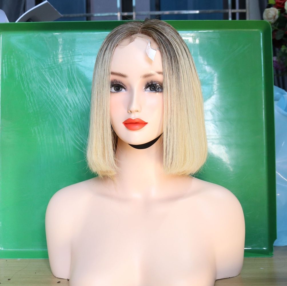 Short Ombre Bob Wig – Brown to Blonde 10 inches closure 2×6 Light chemical processed premium quality wholesale 2025