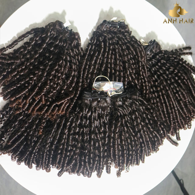 Curly Human Hair Bundles Tight Curl Raw Vietnamese Hair Unprocessed Virgin Tangle-Free No Shedding Wholesale