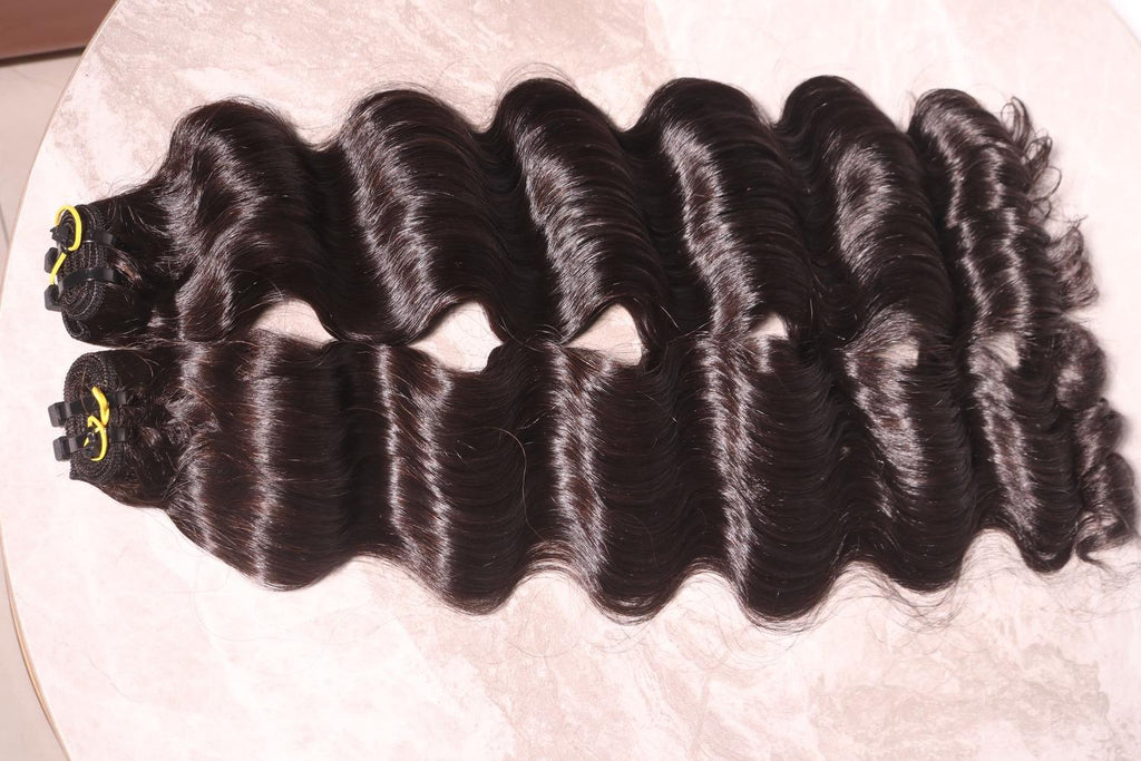 Bone Straight Virgin Human Hair Bundles Single Donor Natural Color Machine Double Weft
