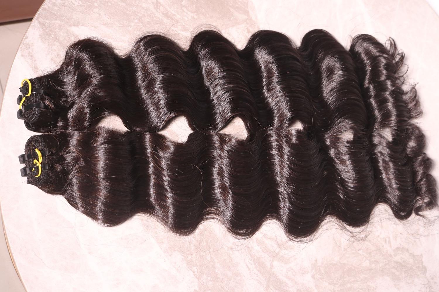 Bone Straight Virgin Human Hair Bundles Single Donor Natural Color Machine Double Weft
